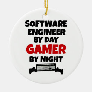 Software Engineer by Day Gamer by Night Ceramic Ornament