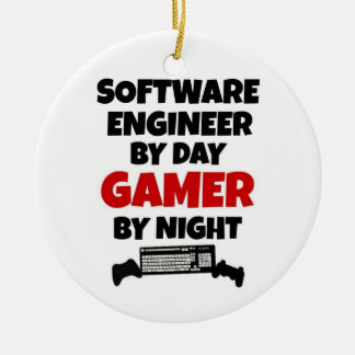 Software Engineer by Day Gamer by Night Ceramic Ornament