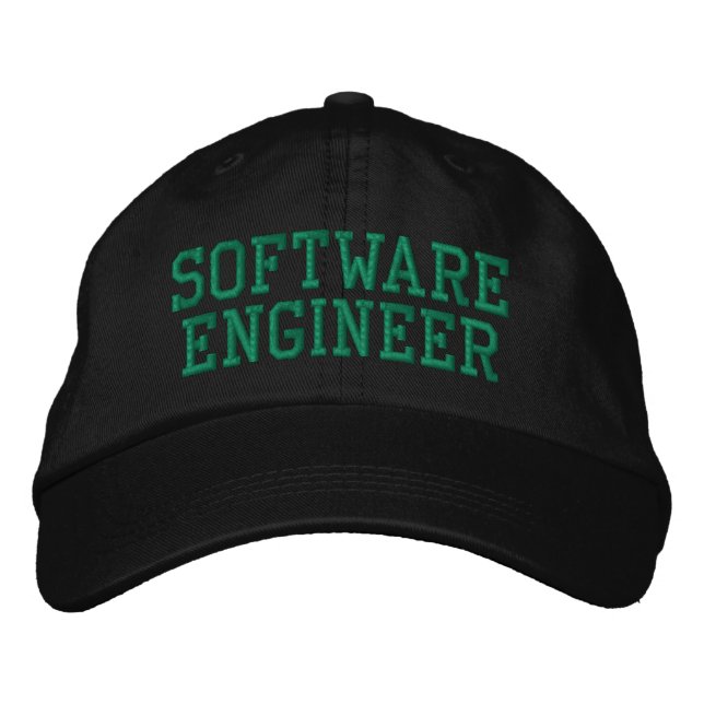 Software Engineer Computer Programmer Typography E Embroidered Hat (Front)