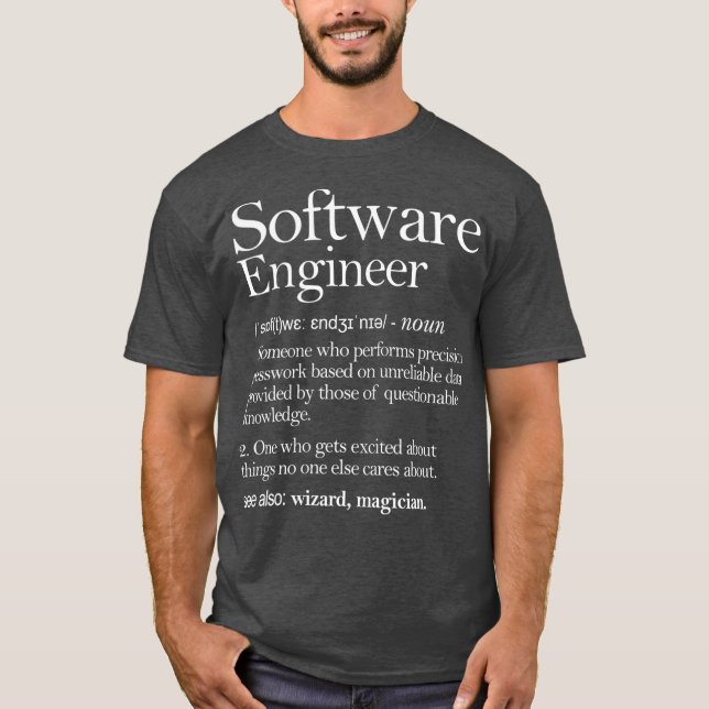 Software Engineer Definition Apparel Computer T-Shirt (Front)