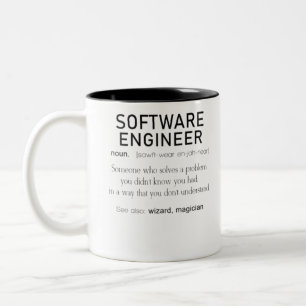 Software Engineer Definition Coder Definition Funn Two-Tone Coffee Mug