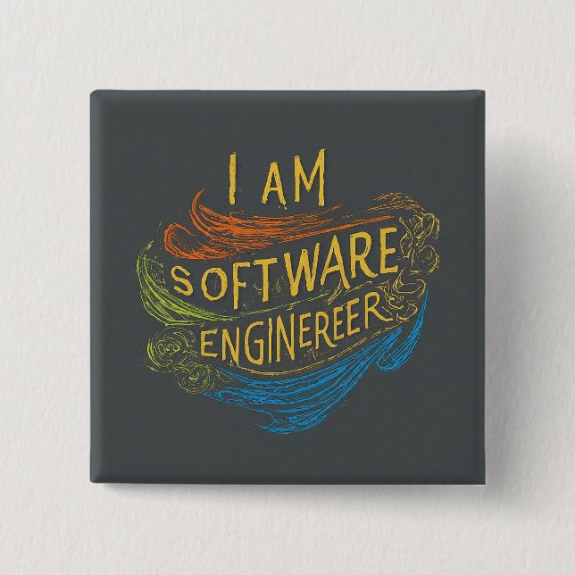 Software Engineer-Designed 15 Cm Square Badge (Front)