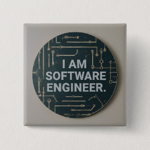 Software Engineer-Designed Square 15 Cm Square Badge