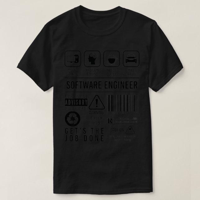 Software Engineer Developer Job Computer Science N T-Shirt (Design Front)