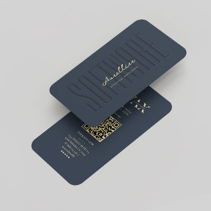 Software Engineer Developer Modern Dark Blue Business Card