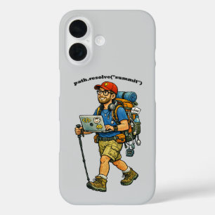 Software Engineer Going Hiking with a Backpack URM iPhone 16 Case