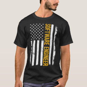 Software Engineer Job, American Flag Career T-Shirt