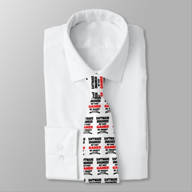 Software Engineer Loves Playing Video Games Tie (Tied)