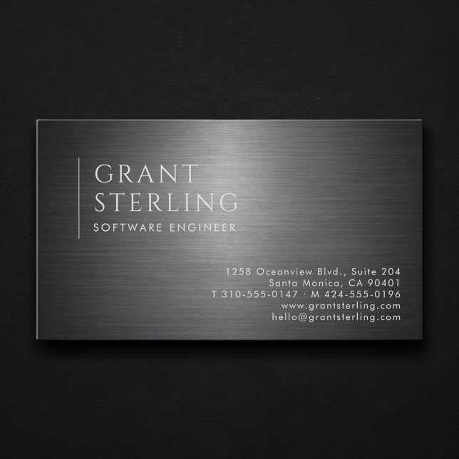 Software Engineer Metallic Professional Business Card (Creator Uploaded)