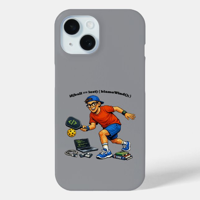 Software Engineer Playing Pickleball with a Paddle Case-Mate iPhone Case (Back)