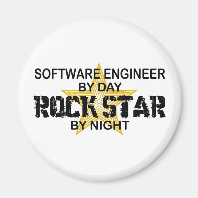 Software Engineer Rock Star by Night Magnet (Front)