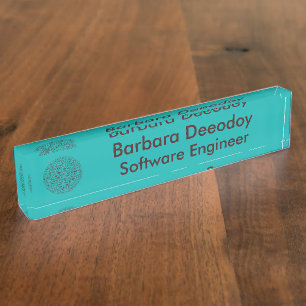 Software Engineer Teal Desk Nameplate