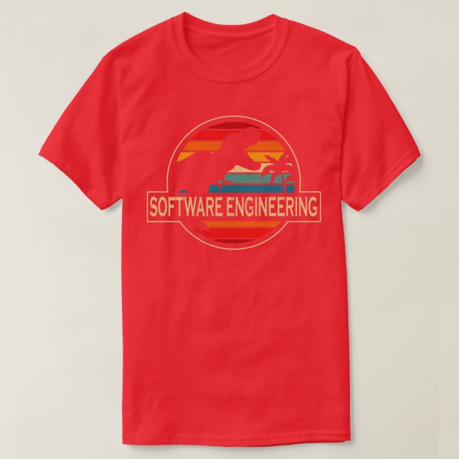 Software Engineering Dinosaur T-Shirt (Design Front)