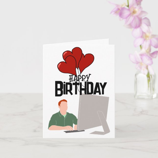 Software engineer's Birthday  Card (Orchid)