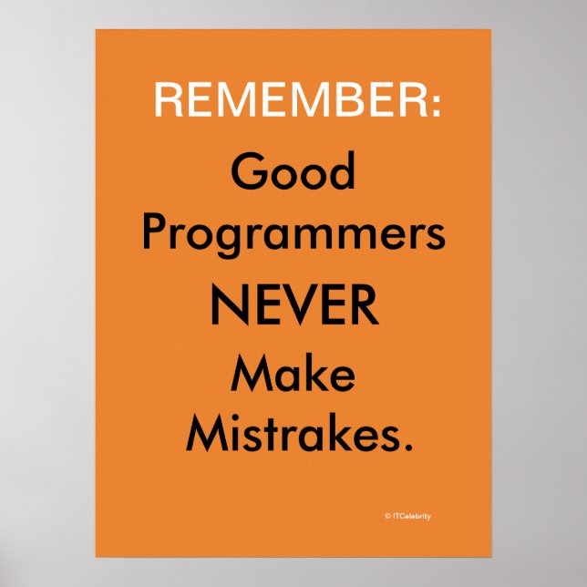 Software Programmer Funny Computer Slogan Joke Poster (Front)