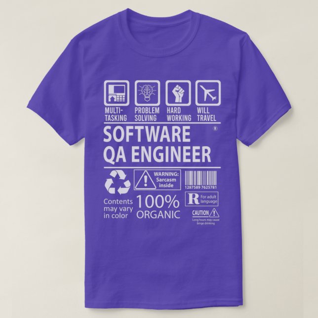Software Qa Engineer MultiTasking Certified Job Gi T-Shirt (Design Front)