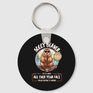 Soggy Beaver Bbq If It's Not All Over Your Face 10 Key Ring