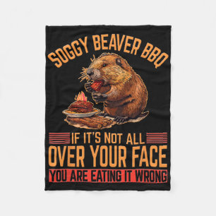 Soggy Beaver Bbq Shirt 2  Fleece Blanket