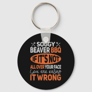Soggy Beaver Bbq Shirt 3 Key Ring