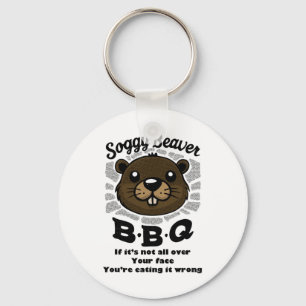 Soggy Beaver Byrbecue Bbq Beaver Owner Summer Key Ring