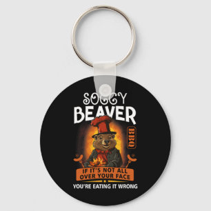 Soggy Beaver Rbecue Bbq Dirty Funny Humour Beaver Key Ring