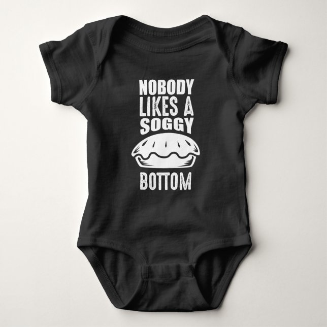 Soggy bottom Great British Baking Pun Baby Bodysuit (Front)