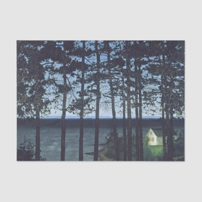 Sohlberg Fishermans Cottage Landscape Painting Tissue Paper (Front)