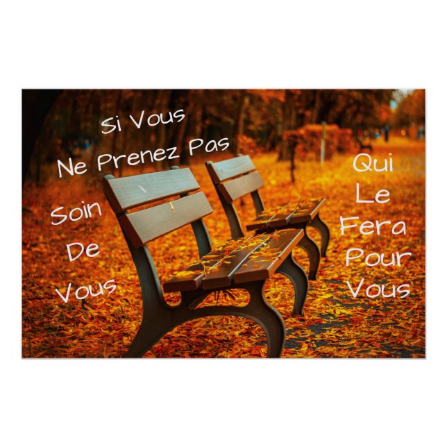"Soin de Vous" affiche citation positive Poster (Front)
