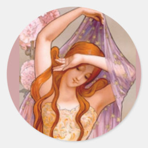 Soiree d'Ete Nouveau Classic Round Sticker