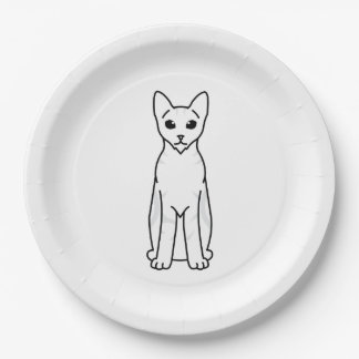 Sokoke Cat Cartoon Paper Plate
