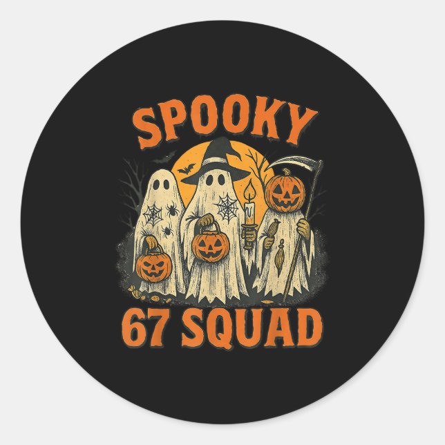 Soky 67 Squad Funny Halloween Ghost 6 7 Six Seven  Classic Round Sticker (Front)
