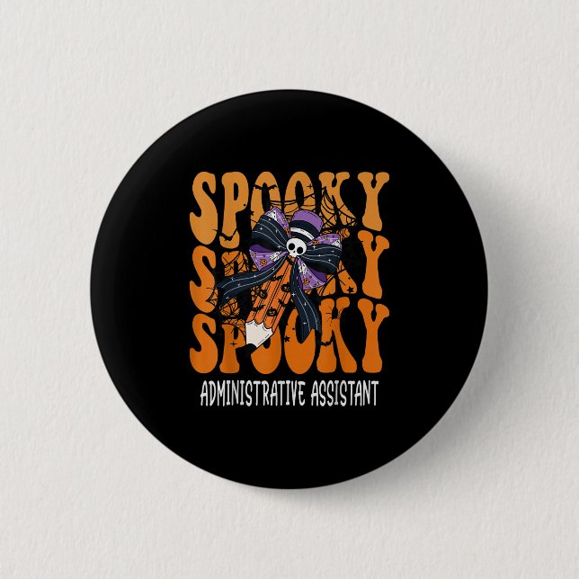 Soky Administrative Istant Halloween School  6 Cm Round Badge (Front)