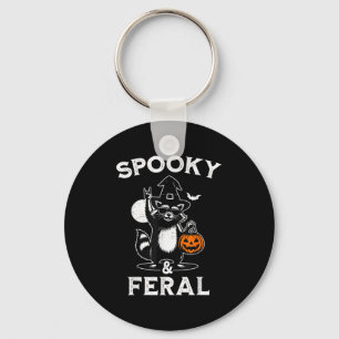 Soky And Feral Halloween Racoon Funny  Key Ring