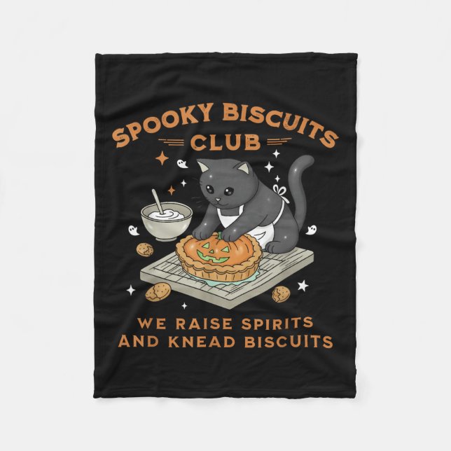 Soky Biscuits Club Black Cat Pumpkin Halloween Bak Fleece Blanket (Front)