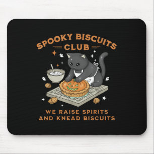 Soky Biscuits Club Black Cat Pumpkin Halloween Bak Mouse Pad