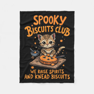 Soky Biscuits Club Cat Funny Halloween Baking  Fleece Blanket