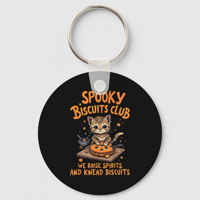 Soky Biscuits Club Cat Funny Halloween Baking  Key Ring (Front)