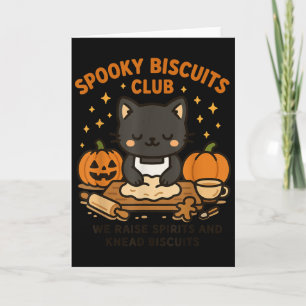 Soky Biscuits Club Cat Funny Halloween Baking Tee Card