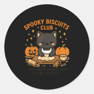 Soky Biscuits Club Cat Funny Halloween Baking Tee  Classic Round Sticker