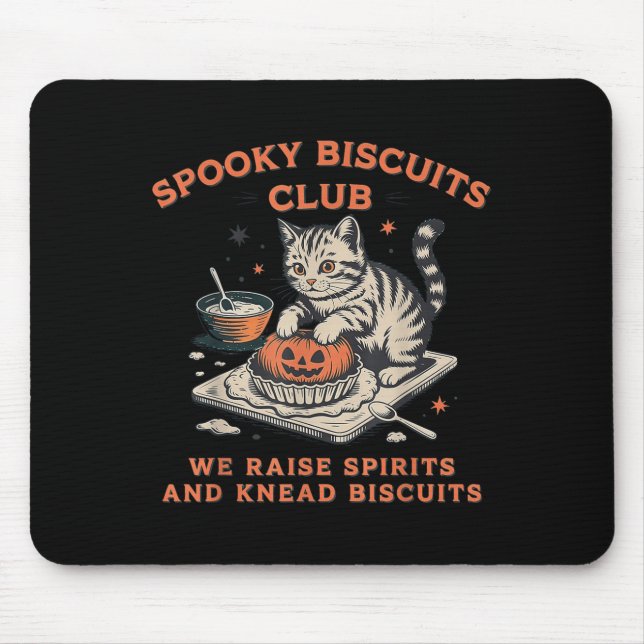 Soky Biscuits Club Cat, Halloween Baking  Mouse Pad (Front)