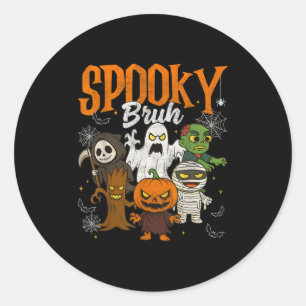 Soky Bruh Mummy Boo Zombie Pumpkin Halloween Costu Classic Round Sticker