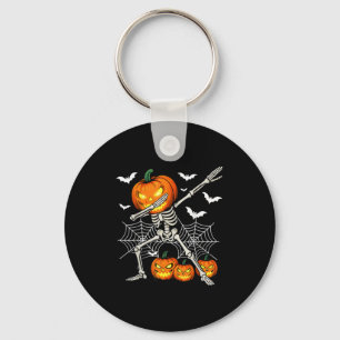 Soky Dabbing Pumpkin Head Skeleton Halloween Skele Key Ring