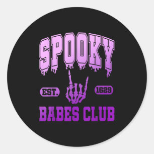 Soky Est. 1629 Babes Club, Retro, Goth  Classic Round Sticker