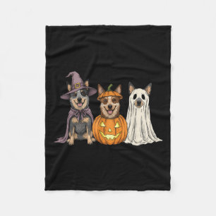 Soky Ghost Blue Heeler Pumpkin Halloween Dog Lover Fleece Blanket