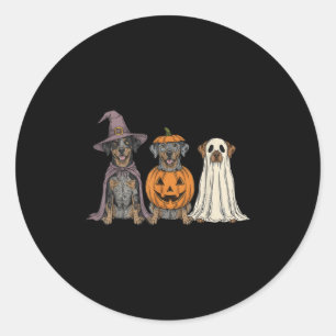 Soky Ghost Catahoula Leopard Dog Pumpkin Halloween Classic Round Sticker