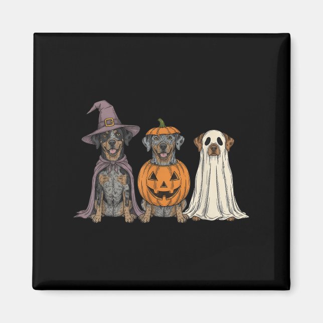 Soky Ghost Catahoula Leopard Dog Pumpkin Halloween Magnet (Front)