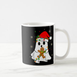 Soky Ghost Christmas Lights Santa Hat Funny Boo Gh Coffee Mug
