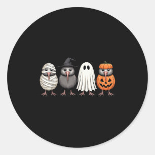 Soky Ghost Kiwi Bird Pumpkin Halloween Skeleton  Classic Round Sticker