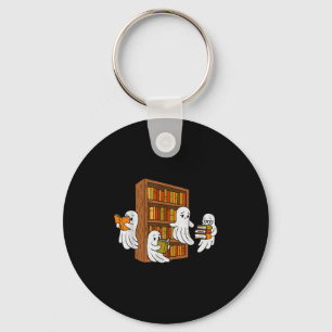 Soky Ghost Reading Books Halloween Library Bookwor Key Ring