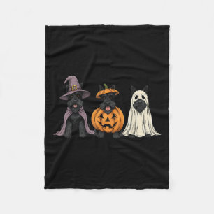 Soky Ghost Scottierrier Pumpkin Halloween Dog Love Fleece Blanket